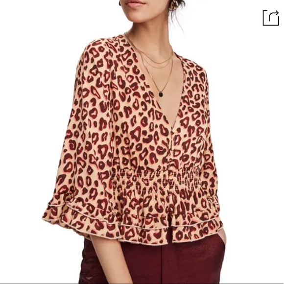 Scotch & Soda Ruffle V-neck Blouse Combo K Large - Picture 1 of 12